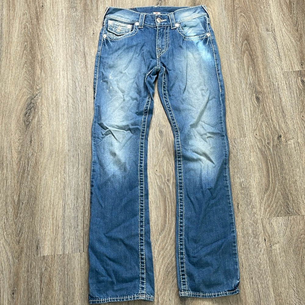 True Religion Straight Leg Big T Jeans